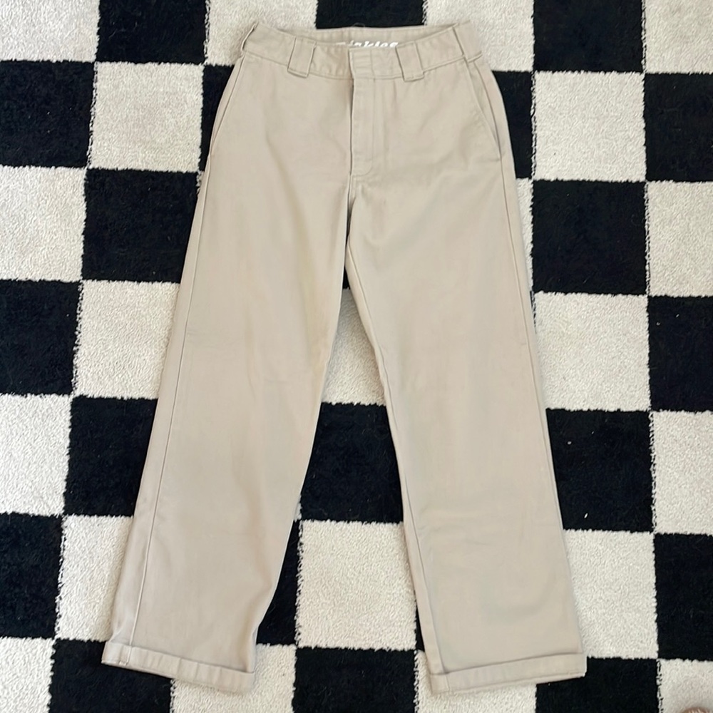 Dickies Worker Crop Rolled Hem Khakis